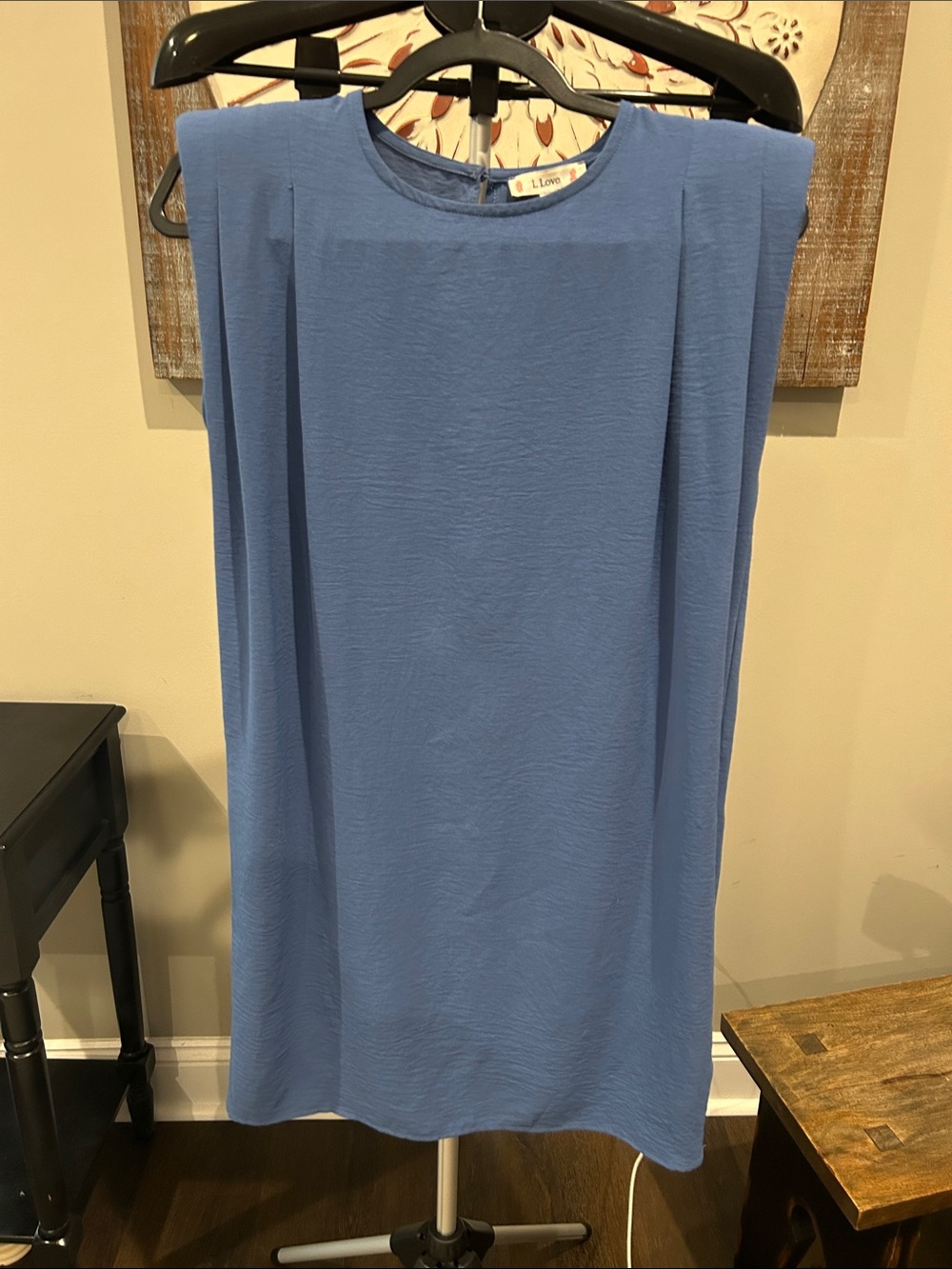 Sleeveless Midi Shift Dress in Blue by L. Lovely Size Small